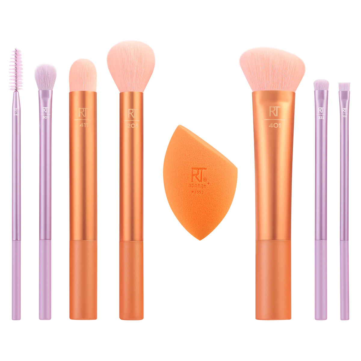 Real Techniques Level Up Brush And Sponge Kit, Makeup Brushes For  Eyeshadow, Foundation, Blush, & Bronzer, Makeup Blending Sponge,  Professional Quality Makeup Tools, Synthetic Bristles, 8 Piece Set