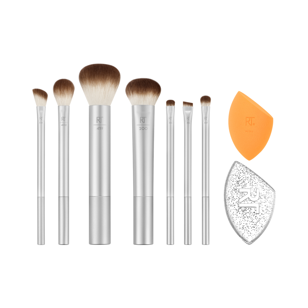 Real Techniques Midnight Merry Brush + Sponge Kit, 9 Piece Limited
