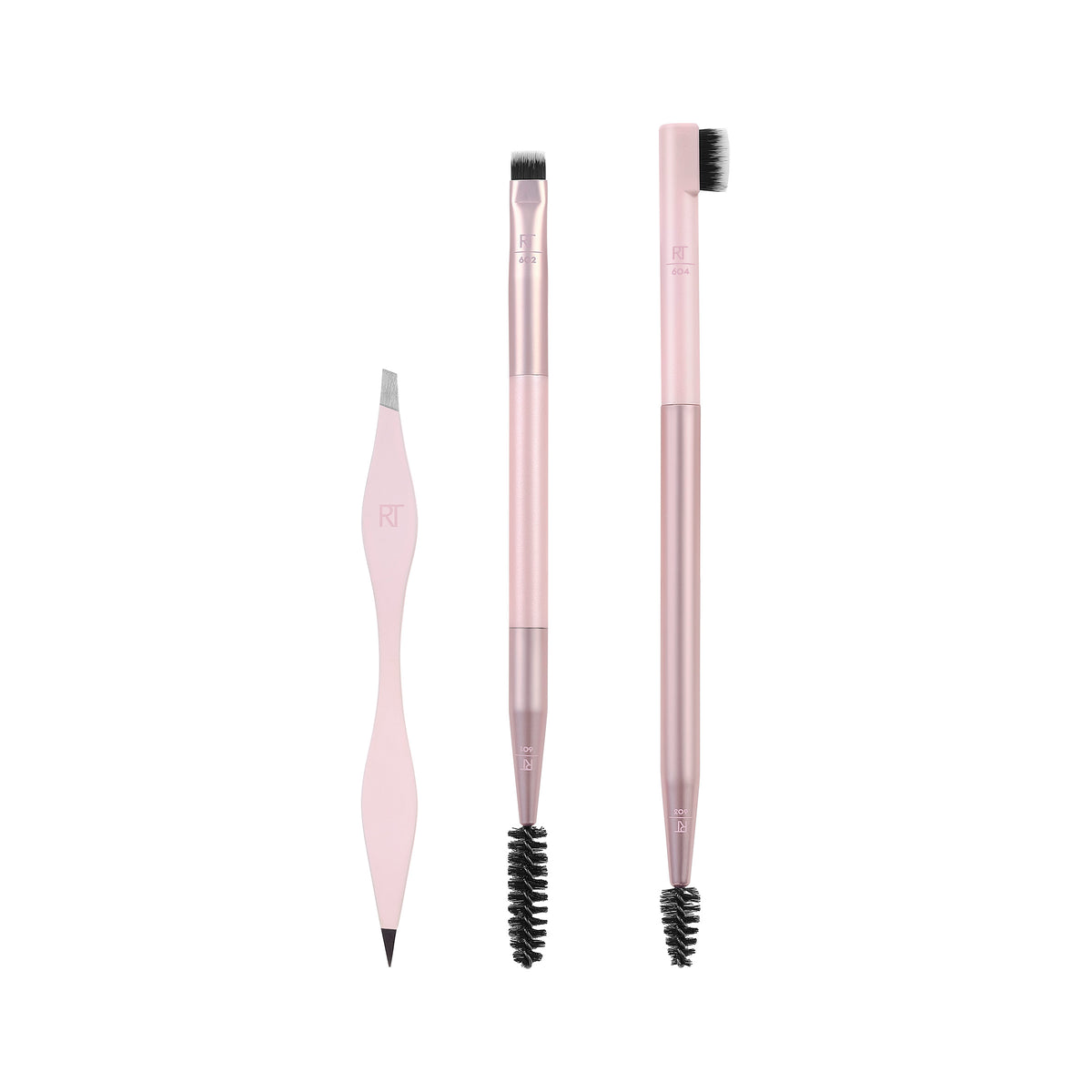 Real Techniques Brow Shaping Set Spoolie Brow Brushes Tweezers Dual Ended Eyebrow Tools For Styling Shaping Eyebrows Get Full Fluffy Brows 3 Piece Set RealTechniques