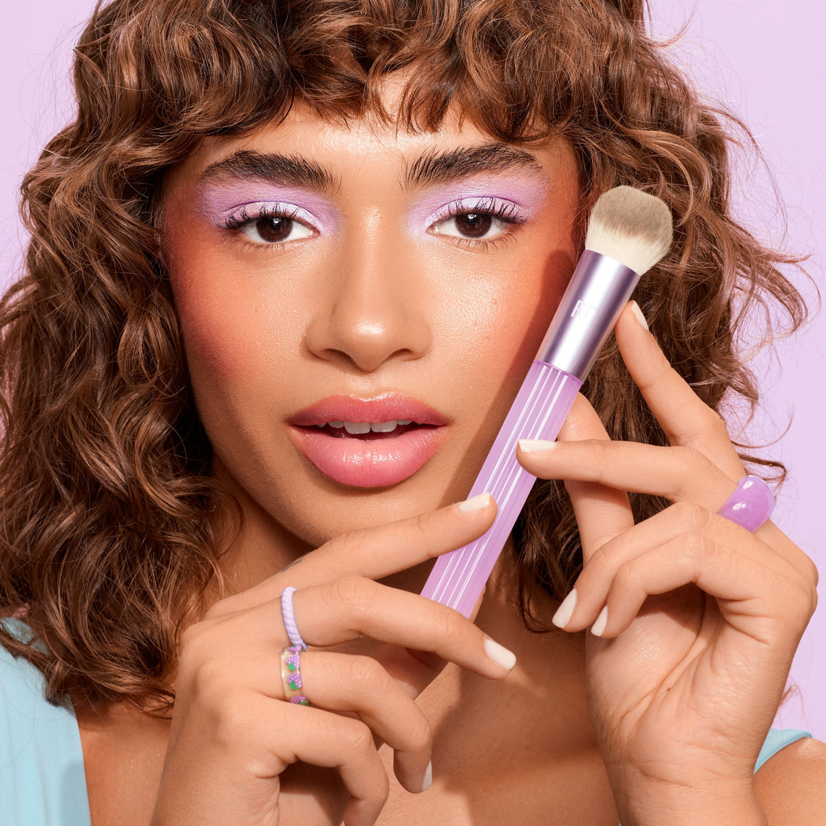 Real Techniques Pastel Pop Plumped Up Base Kit, Makeup Brush Set For