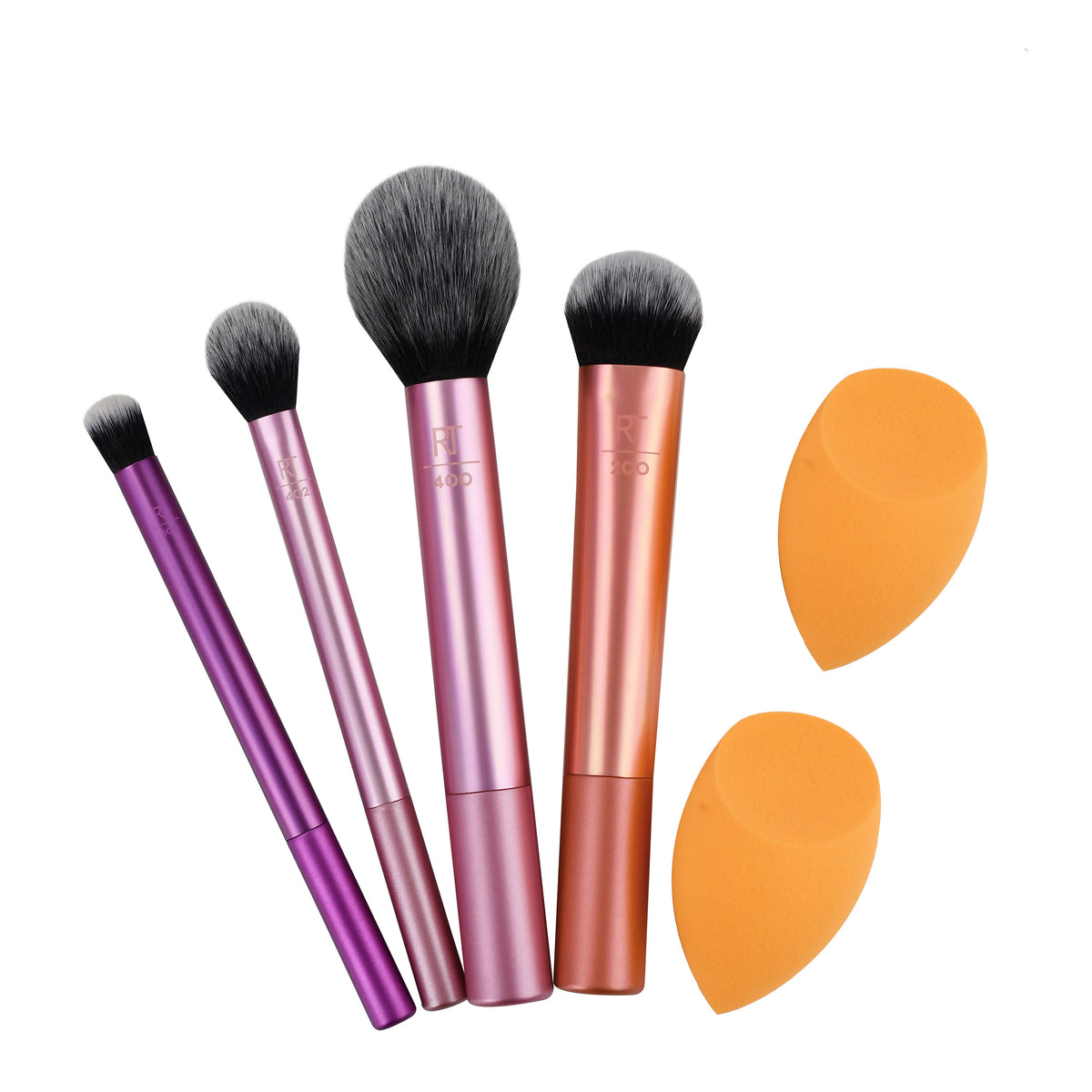 Real Techniques Makeup Brush with 2 Sponge for Eyeshadow, Foundation, Blush, and Concealer, 6 Piece Makeup Brush | RealTechniques .com