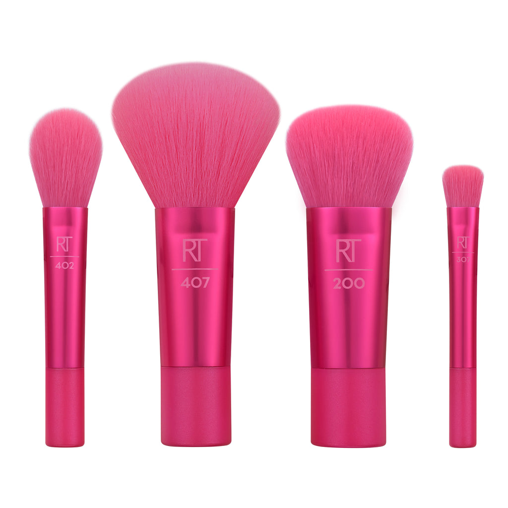 Real Techniques Limited Edition High Shine Mini Brush Kit, Travel Size Makeup  Brush Set, For Liquid & Powder Makeup Products, Buildable Coverage, 4 Piece  Gift Set
