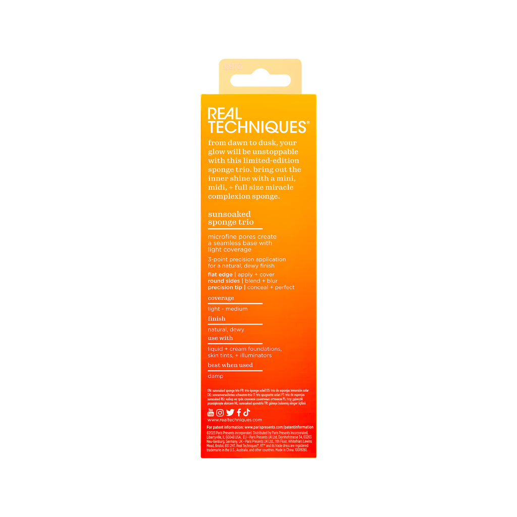 Real Techniques Solar Power Sunsoaked Sponge Trio, 3 Count ...