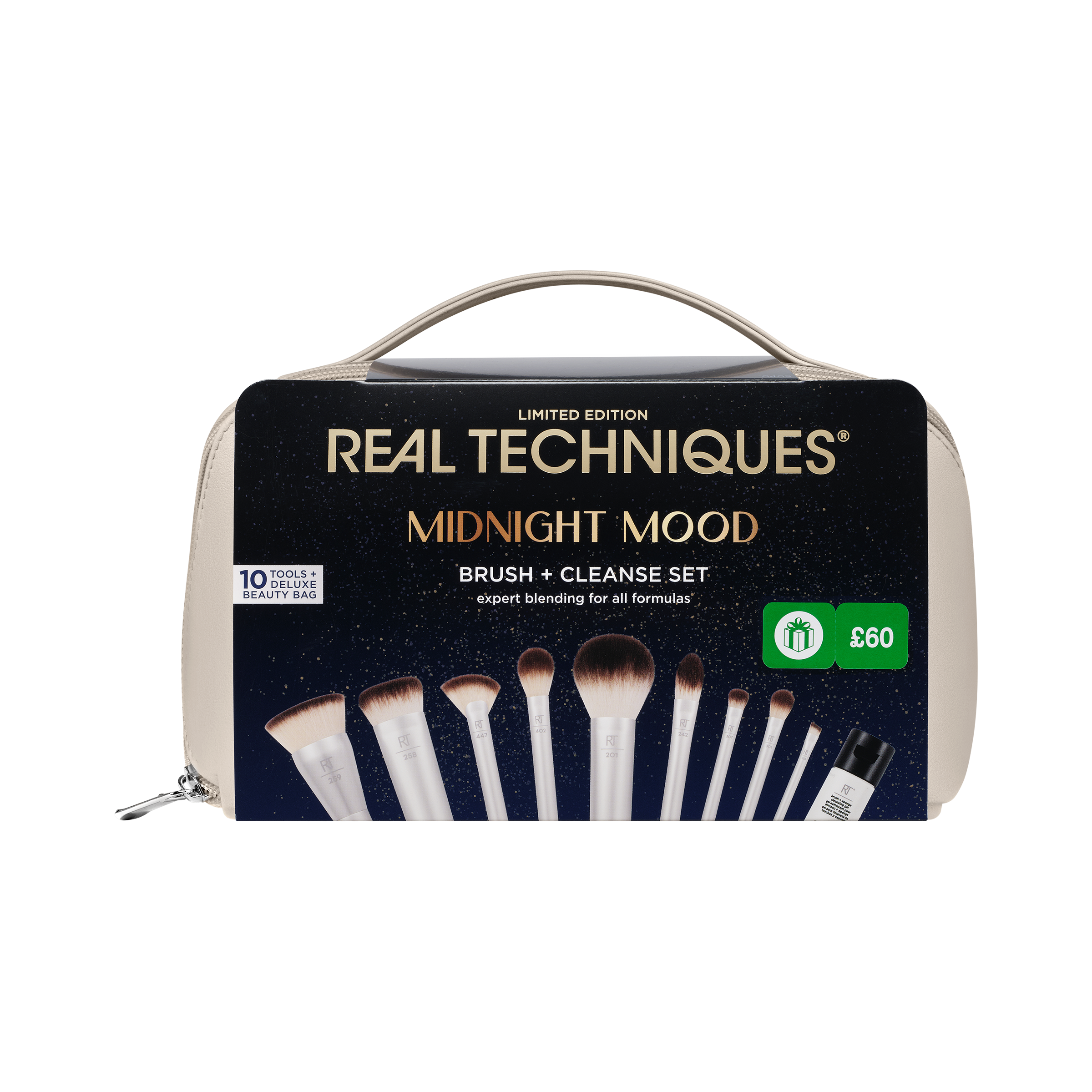 新品、未使用　MÖDERE. BRIGHTENING 4点セット Real Techniques Midnight Mood Brush + Cleanse Kit, 11 Piece