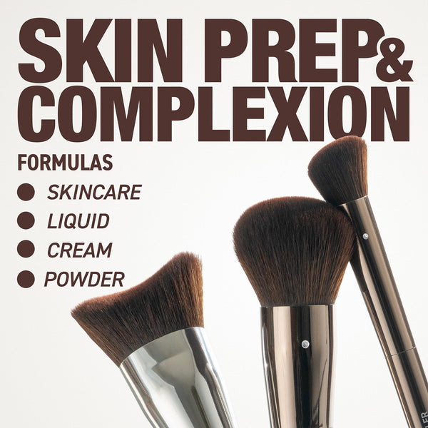 Makeup brushes with densely packed bristles, for skincare and formula application