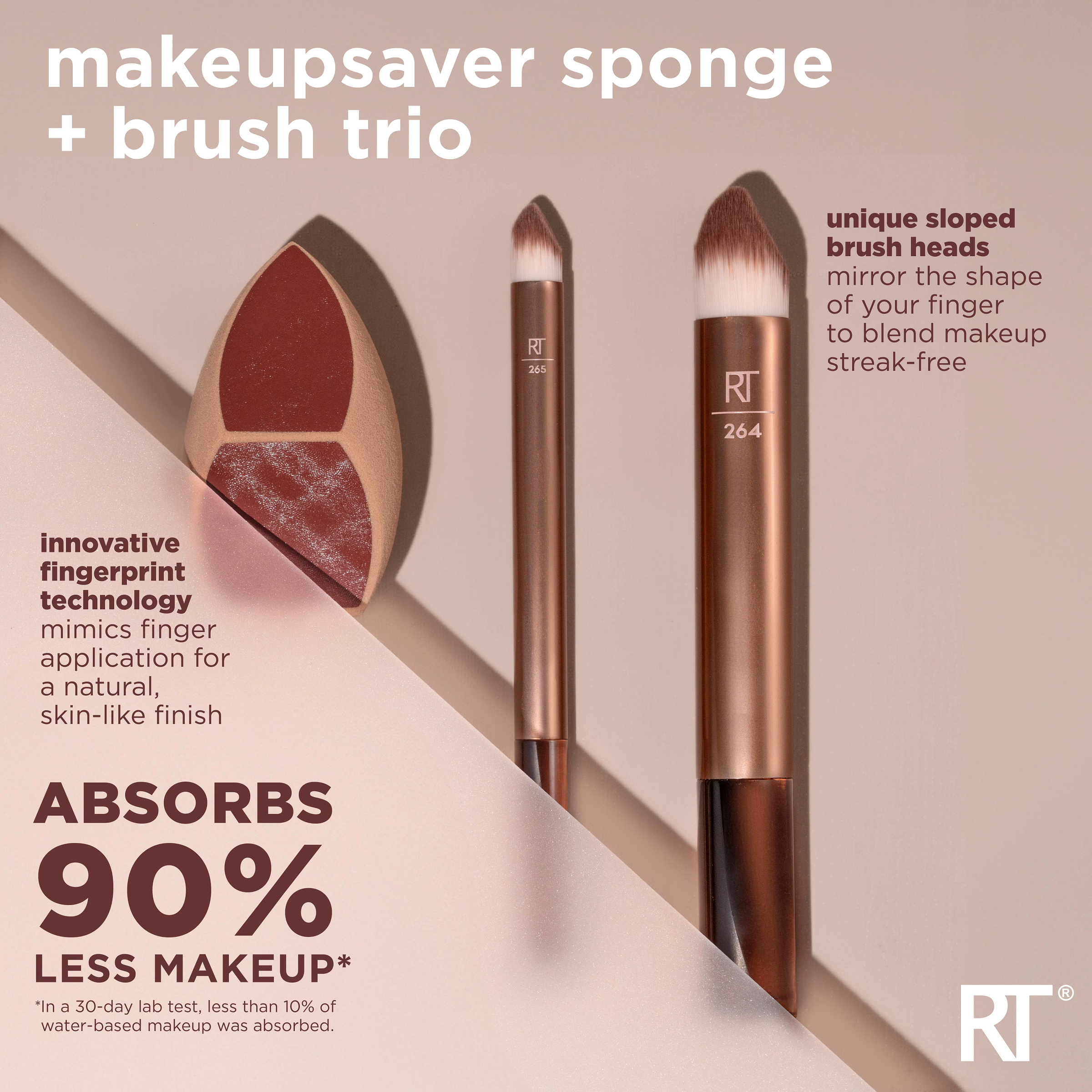 Real Techniques Makeupsaver Sponge + Brush Trio, Makeup Blending