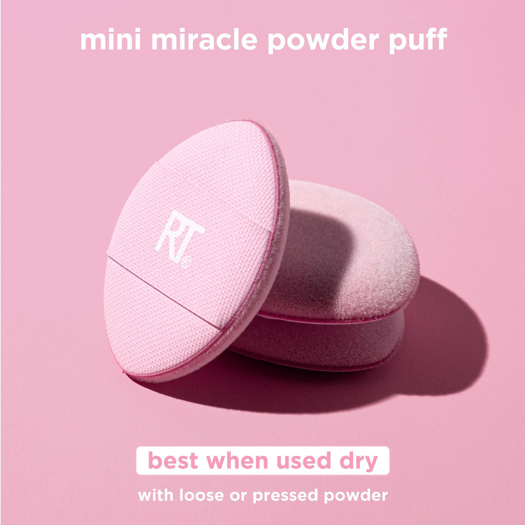 Mini Stackable Pressed Powder Real Techniques Mini Miracle Powder Puff Trio, For Setting & Baking ...