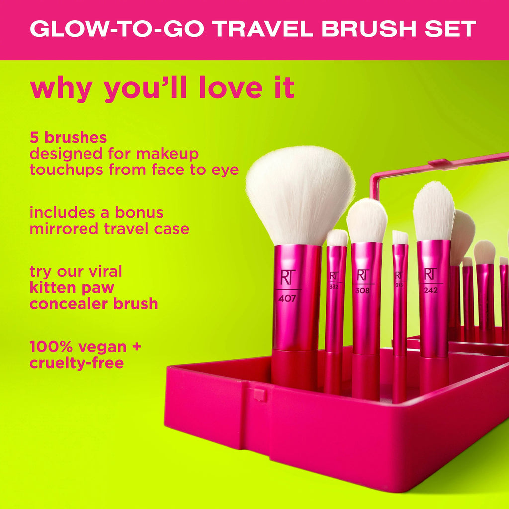 Vivid Escape Glow-To-Go Travel Brush Set | RealTechniques.com Vivid Escape Glow-To-Go Travel Brush Set | RealTechniques.com