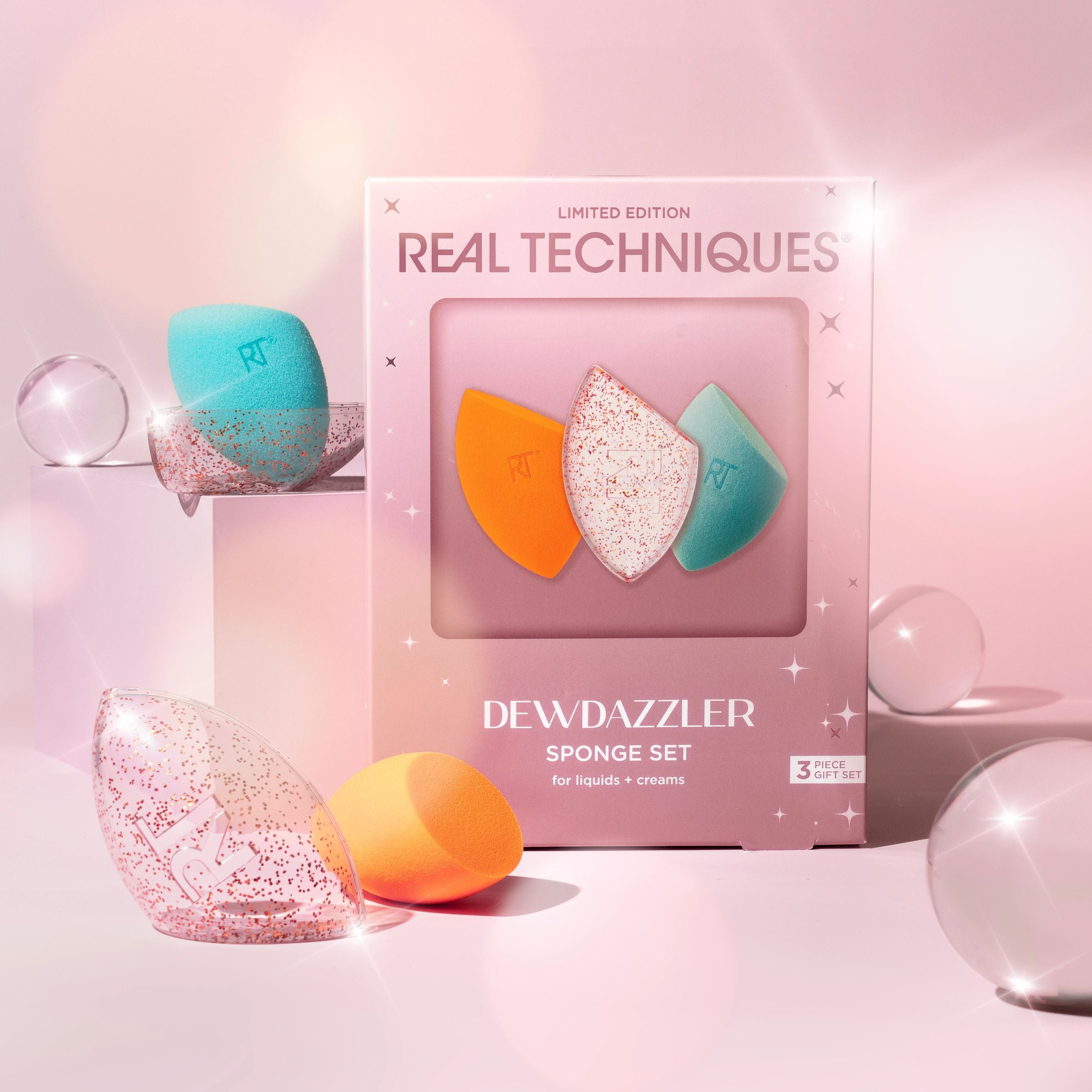 Real Techniques Dew Dazzler Sponge Kit, 3 Piece Limited Edition