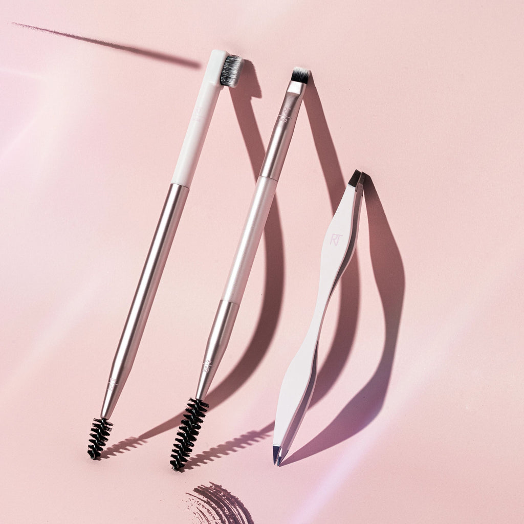 Real Techniques Brow Shaping Set, Spoolie, Brow Brushes, Tweezers, Dual ...