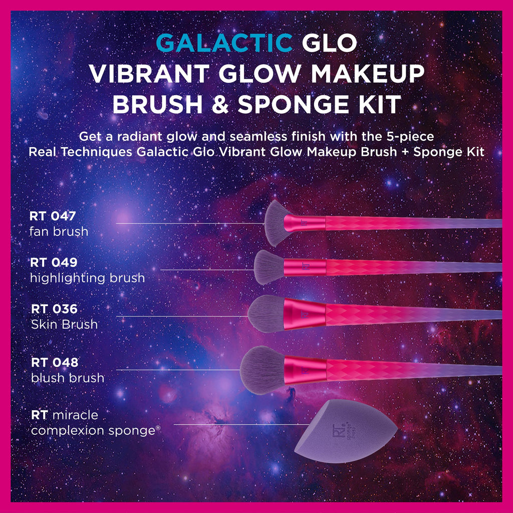 Galactic Glo Vibrant Glow Makeup Brush & Sponge Set