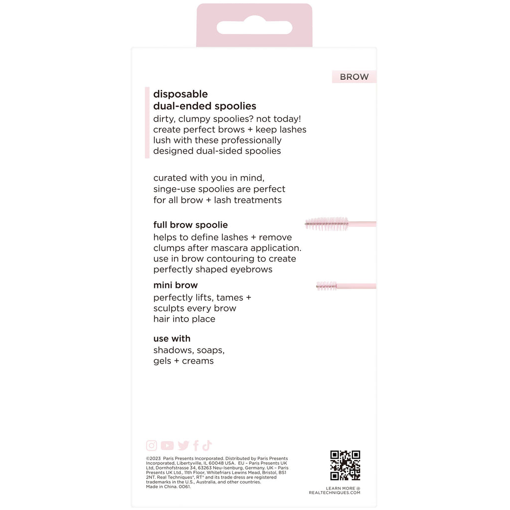 Clean Spoolie Real Techniques Disposable Dual-Ended Spoolies, For Daily Brow & Lash ...